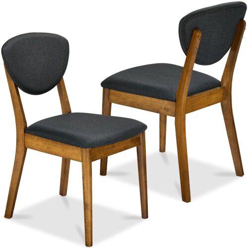 2-Piece Mid-Century Modern Wood &Upholstered Dining Chair Set - Lot 97