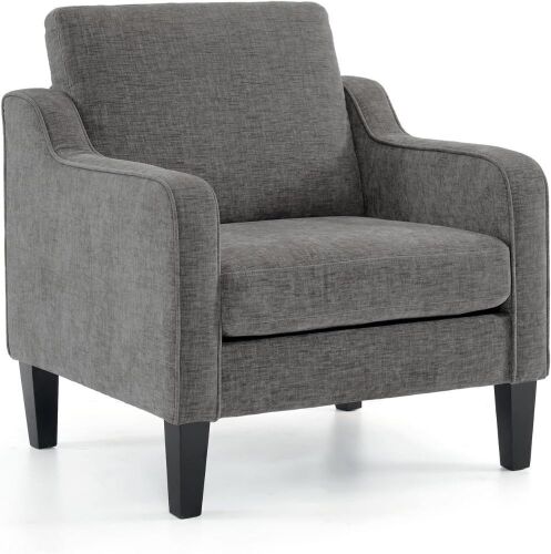 VINGLI Upholstered Arm Chair, Light Grey Chenille  - Lot 105