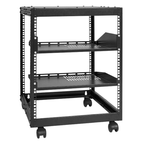 VEVOR 12U Open Frame Server Rack, 15''-40'' Adjustable Depth, Free Standing or Wall Mount  - Lot 139