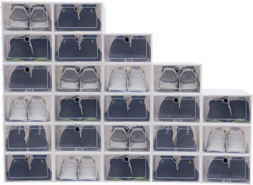 Plastic Stackable Shoe Boxes, 24pc  - Lot 658