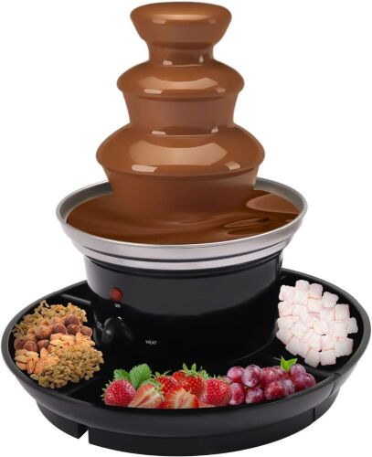 3-Tier Electric Chocolate Fondue Fountain with Fruit Plate, 11lb Capacity  - Lot 659