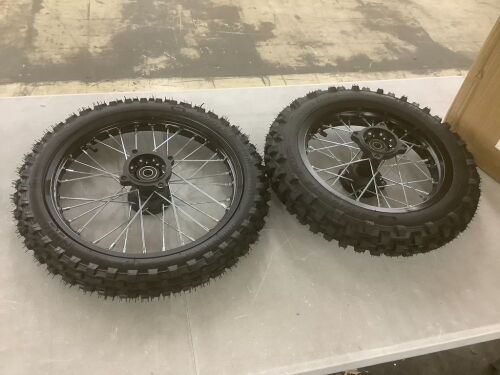 80/100-12 Rear Wheel & 60/100-14 Front Wheel for 50cc 70cc 90cc Off-Road Bikes, Pit Bikes, Monkey Bikes, 441Lbs Load Capacity  - Lot 448