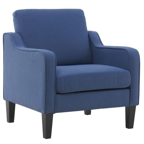 VINGLI 30" Linen Mid Century Modern Oversized Upholstered Accent Chair - Lot 53