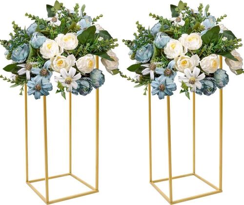 24" Gold Wedding Flower Stand, Set of 2 - Lot 634