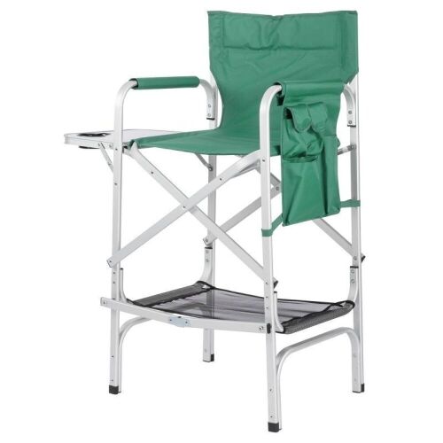  Folding Oversize Padded Camping Chair with Side Table Green  - Lot 730