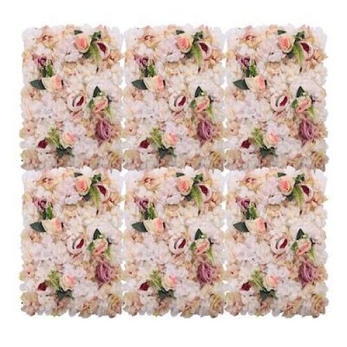 Artificial Flower Wall Panel, 24" x 16", 6 pc - Lot 742