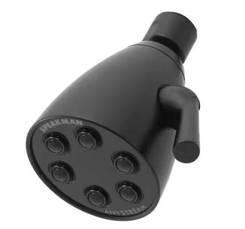 Lot of (3) Speakman 3-Spray Patterns with 2.5 GPM 2.75 in. Wall Mount Fixed Showerhead in Matte Black - Lot 923