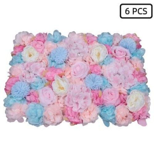 Artificial Flower Wall Panels, 24" x 16", 6 pc  - Lot 508