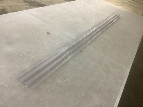 Lot of (3) 49" Clear PVC Channel  - Lot 604