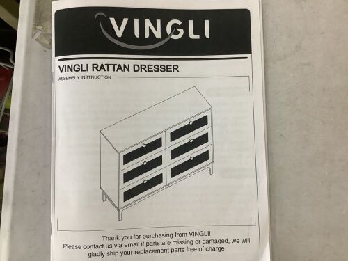 Vingli Rattan Dresser - Blemishes - Lot 161