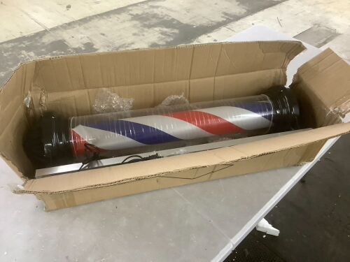 40" LED Rotating Barber Pole - Inside Piece Dented - Lot 342