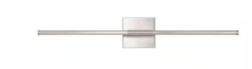 JONATHAN Y Makena 28 in. 1-Light Nickel Metal Dimmable Integrated LED Metal Wall Sconce - Lot 346