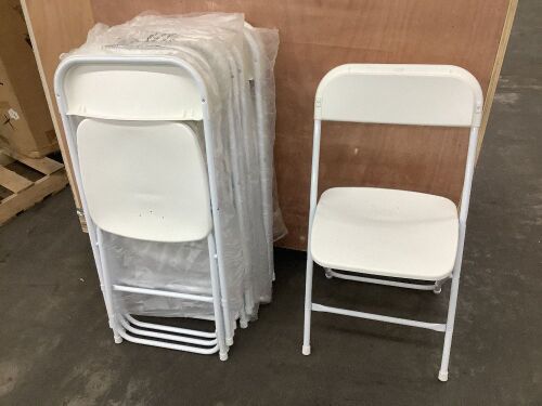 White Plastic Folding Chairs, 10 Pack  - Lot 177