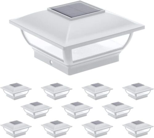  GreenLighting Royalty 7 Lumen Solar Post Cap Light for 4x4 Wood Posts & 4x4 or 5x5 PVC Posts, White, 12 Pack - Lot 272