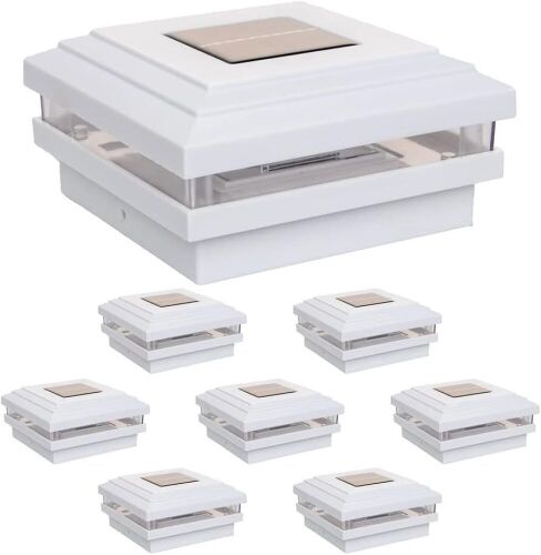  GreenLighting Dual Combo Solar Post Lights for 4x4 5x5 Wood Vinyl PVC Posts, White, 8 Pack - Lot 273