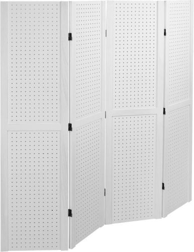 VIVO Rustic Wood Freestanding 60 x 60 inch Pegboard Panel - Lot 762