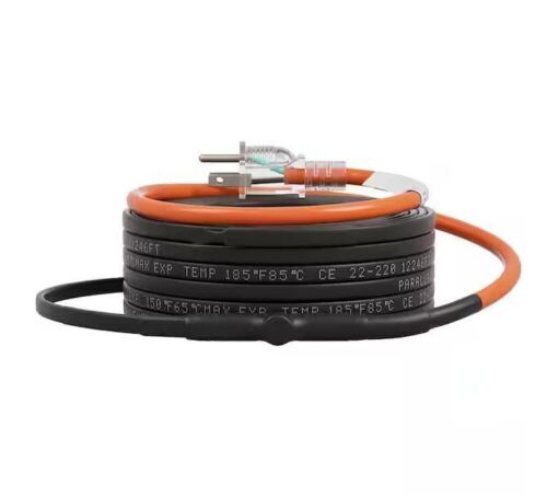 VEVOR 110-Volt Self-Regulating Pipe Heating Cable, 60 ft. 5 W/ ft. Heat Tape for Pipes Freeze Protection, Protects PVC Hose - Lot 873