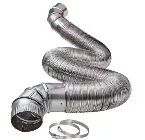 8 ft. Complete Air-Tight Semi Rigid Dryer Vent Hook Up Ki for 4 in. Duct, with 2-Clamps and Elbows - Lot 156