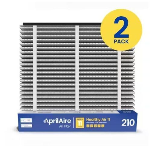 AprilAire 210 20 in. x 25 in. x 4 in. MERV 11 FPR 12 Pleated Filter For Air Cleaner Models 1210/1620/2210/2216/3210/4200, 2-Pack - Lot 334