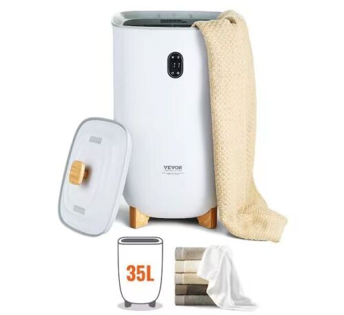 VEVOR Towel Warmer Bucket 35 L, Double Towel Warmer Electric Plug-In, Drying Modes(2-5 Hrs), Heating Mode, LED, White - Lot 107