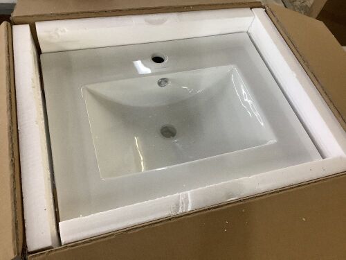 Swiss Madison 24 in. Ceramic Single Faucet Hole Vanity Top in White with White Basin - Lot 112