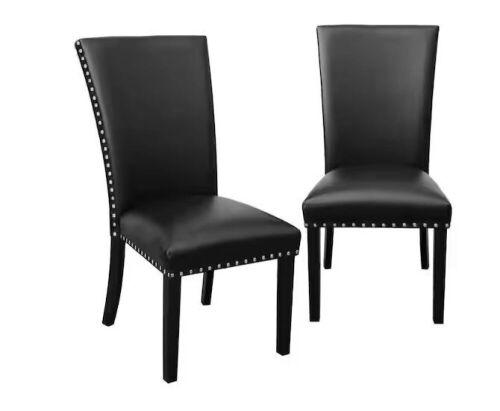 Steve Silver Westby Black Vinyl Side Chair, Set of 2 - Lot 82