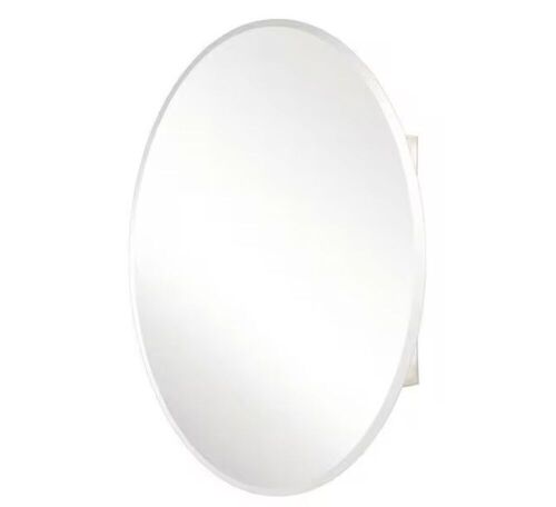 Glacier Bay 24 in. W x 36 in. H Oval Medicine Cabinet with Mirror - Lot 104