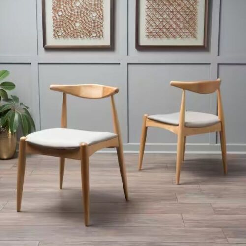 Francie Beige and Natural Oak Upholstered Dining Chairs, Set of 2 - Lot 119