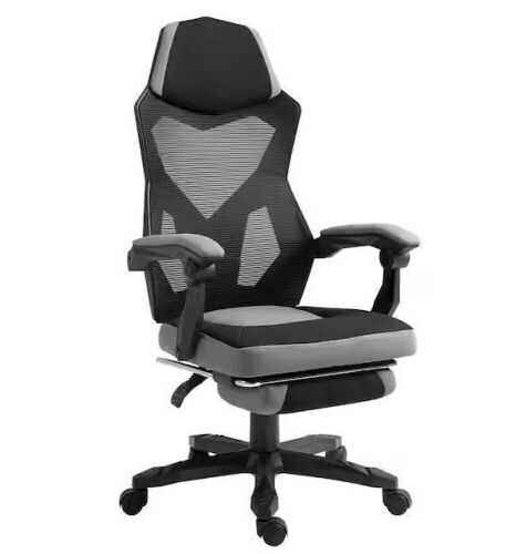 Vinsetto Ergonomic High Back Computer Chair Recliner with Footrest, Mesh Back, Lumbar Support - Lot 120