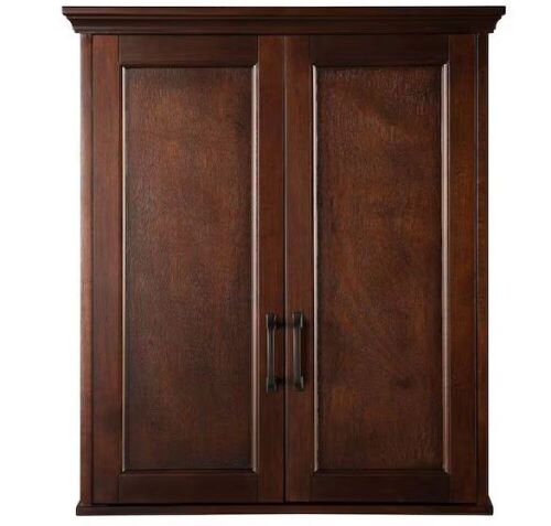 Home Decorators Collection Ashburn 24 in. W x 8 in. D x 27 in. H Bathroom Storage Wall Cabinet in Mahogany - Lot 123