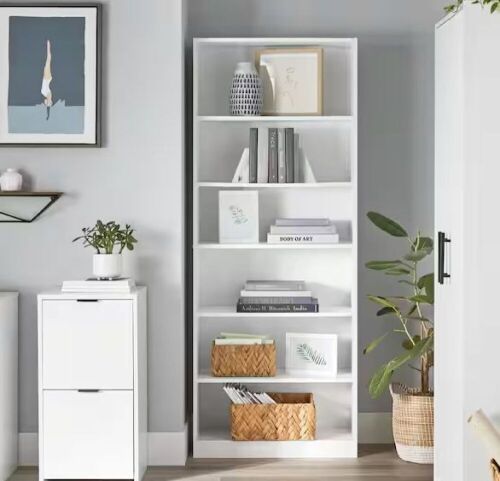 StyleWell Bromley 72 in. Tall White Engineered Wood 6-Shelf Bookcase - Lot 68