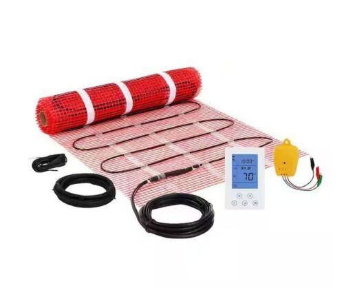 VEVOR Floor Heating Mat 30 sq. ft. Electric Radiant in-Floor Heated Warm System with Digital Floor Sensing Thermostat Monitor - Lot 310
