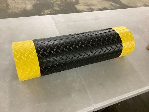 Workforce Black w/Yellow Border 24 in. x 12 ft. Vinyl Diamond Plate Commercial Grade Matting - Lot 459