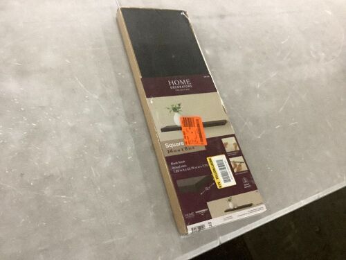 Home Decorators Collection 8 in. D x 24 in. L x 1-1/4 in. H Slim Shelf in Black - Lot 551