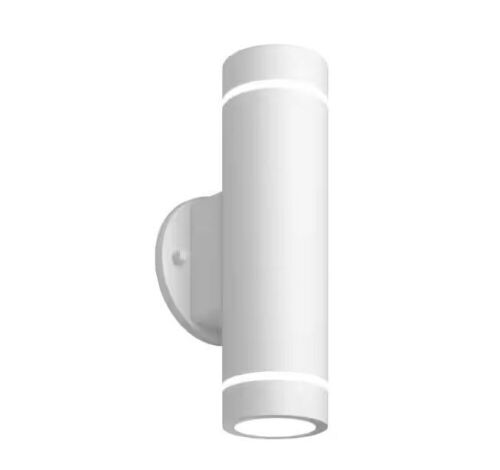 Artika C7 L White Modern 3 CCT Integrated LED Outdoor Hardwired Garage and Porch-Light Cylinder Sconce - Lot 653