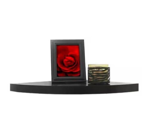 inPlace 18 in. W x 18 in. D x 1.5 in. H Black Wall Mounted Floating Corner Shelf - Lot 855