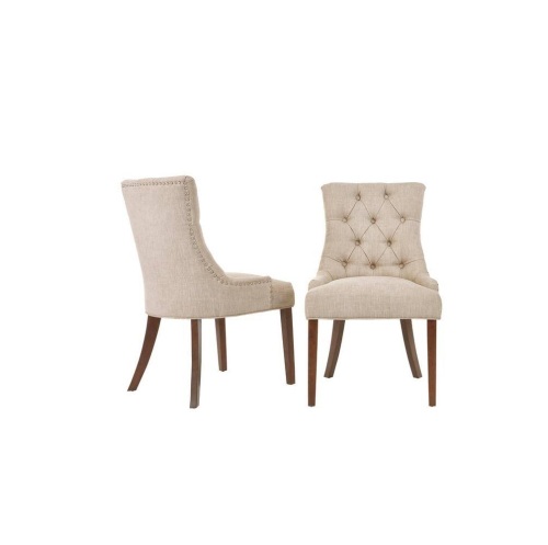 StyleWell Set of 2 Bakerford Biscuit Beige Upholstered Dining Chair with Tufted Back - Lot 45