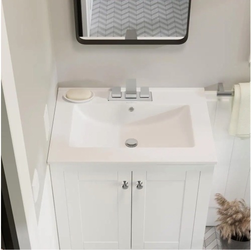 Swiss Madison 24 in. Ceramic Vanity Top with 3-Faucet Holes with White Basin - Lot 247