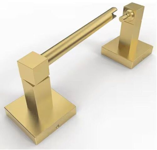 BWE Wall Mounted Toilet Paper Holder Double Post Pivoting in Brushed Gold - Lot 316