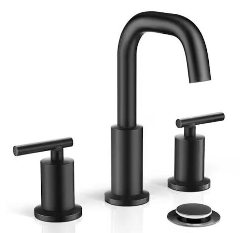 Phiestina 8 in. Widespread 2-Handles Bathroom Sink Faucet with Full-Copper Pop Up Drain and Valve - Lot 422