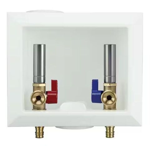Apollo 1/2 in. Brass PEX-A Barb x 3/4 in. Male Hose Thread Washing Machine Outlet Box With Hammer Arrestor - Lot 434