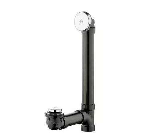Everbilt Easy Touch 1-1/2 in. Schedule 40 Black ABS Pipe Bath Waste and Overflow Drain in Chrome - Lot 439