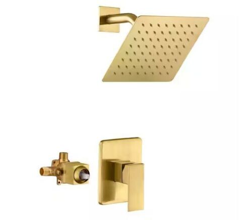 SUMERAIN Modern 1-Handle 1-Spray Shower Faucet 1.8 GPM with Pressure Balance in Brushed Gold - Lot 448