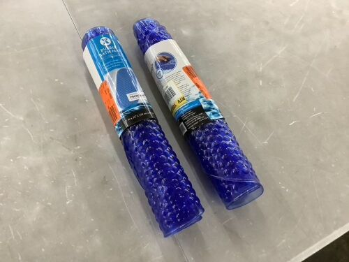 Lot of (2) SlipX Solutions 15 in. x 35 in. Bubble Bath Mat with Microban in Blue - Lot 508