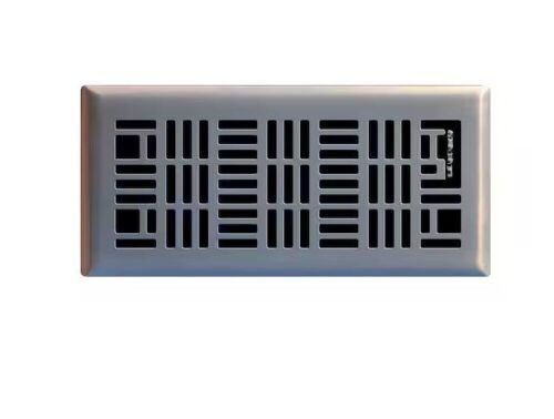 Hampton Bay Art Nouveau 4 in. x 10 in. Steel Floor Register in Brushed Nickel - Lot 510