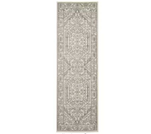 SAFAVIEH Adirondack Ivory/Silver 3 ft. x 8 ft. Border Medallion Runner Rug - Lot 207
