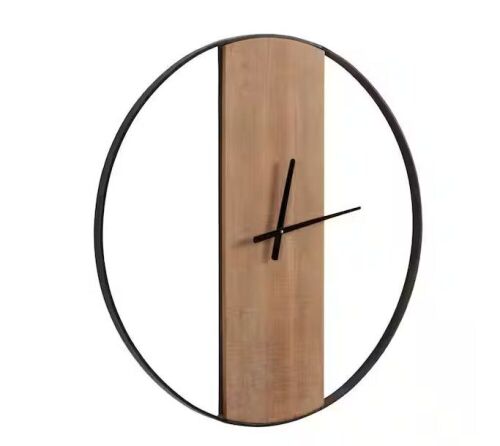 Kate and Laurel Ladd Natural Analog Metal Wall Clock 32" - Lot 208