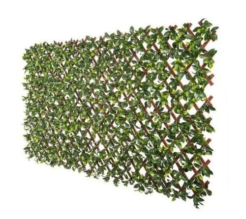 NATURAE DECOR Expandable Pvc Trellis Hedges 36 in. X 72 in. Gardenia Artificial Leaf - Lot 212