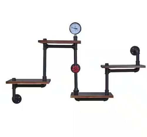 DANYA B 4-Shelf 44.5 in. x 8 in. Corner Or Straight Floating Industrial Pipe Wall Mount Shelving Unit - Lot 219