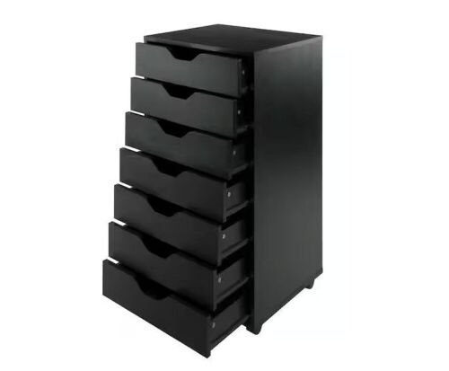 Halifax Black 7-Drawer Storage Cabinet - Lot 227